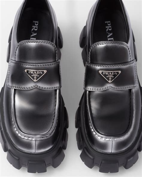 prada brushed leather loafers price|Prada brushed leather monolith loafers.